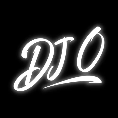 DJ O neon script logo